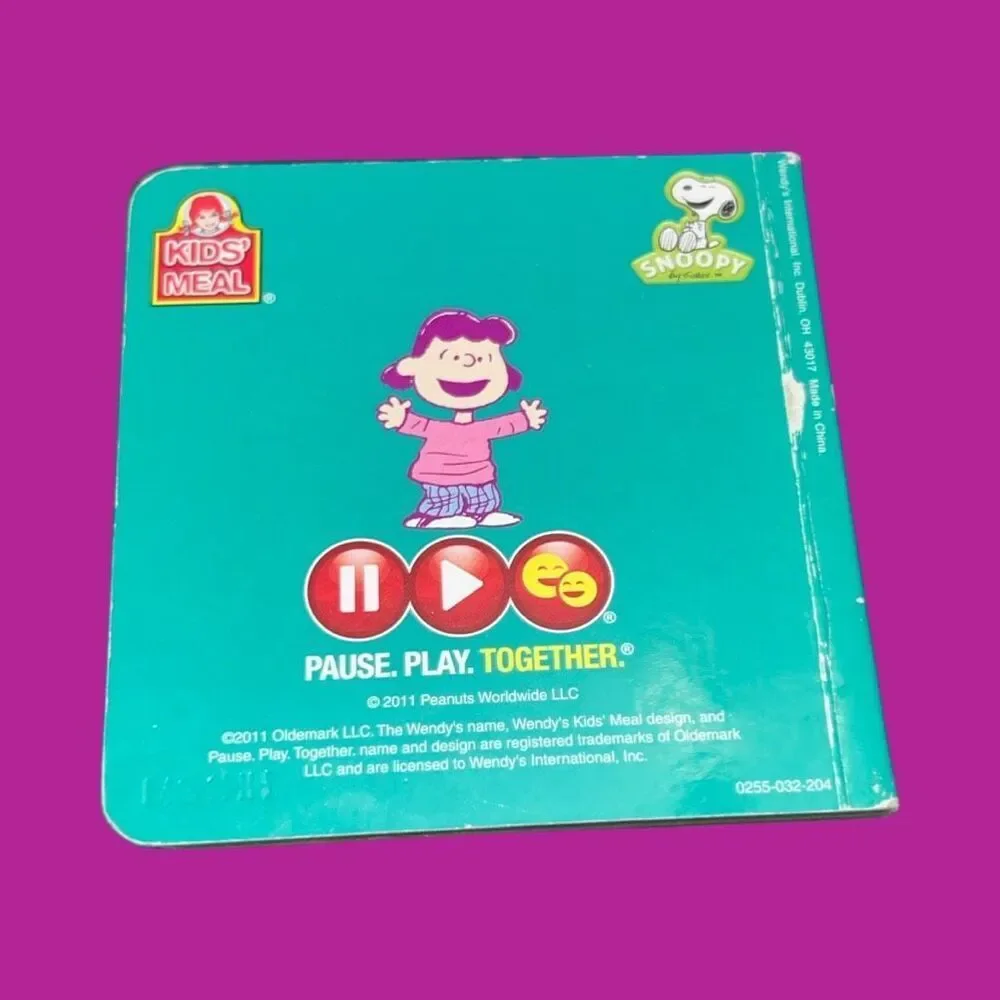 Rare 2011 Lucy Says Wendy's Kids Meal Mini Hard Cover Book Peanuts Snoopy